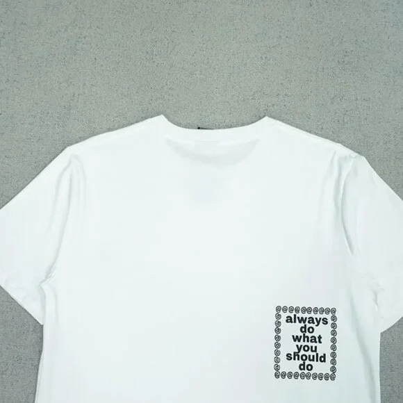 Always Sun Roll Basic Print White Short Sleeves